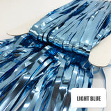 Glossy Tinsel Curtain - Light Blue