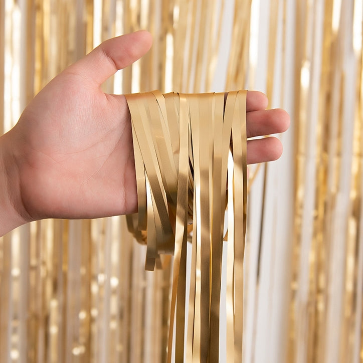 Matt Tinsel Curtain - Gold