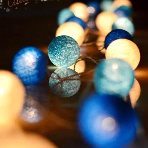 Cotton Ball lights - Blue