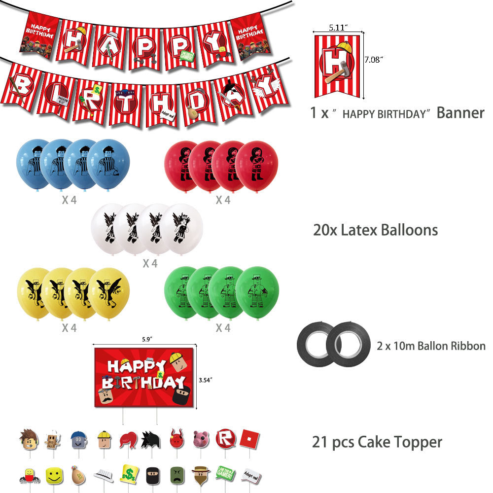 Roblox Theme Balloons Deco Pack