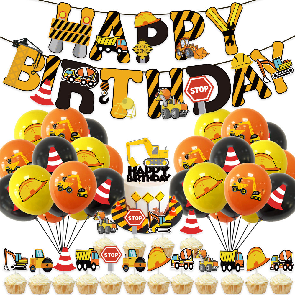 New Construction Theme Balloons Deco Pack
