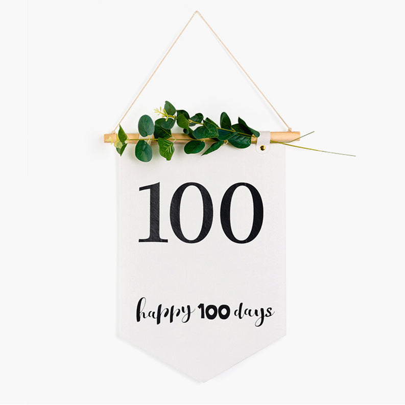 Minimalist Felt Banner - 100 Days