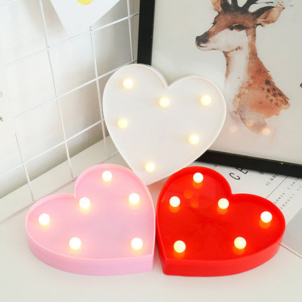 Remote control "I heart You" letter light