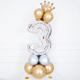 Number Balloon Column - Silver Number