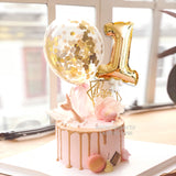 Mini Foil Number Balloon Cake Topper [Self Inflate]