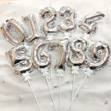 Mini Foil Number Balloon Cake Topper [Self Inflate]