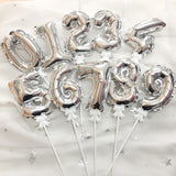 Mini Foil Number Balloon Cake Topper [Self Inflate]