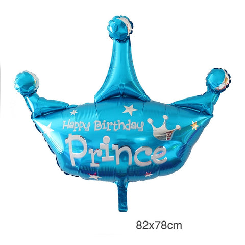 Baby Crown Foil Balloon - Blue (Prince)