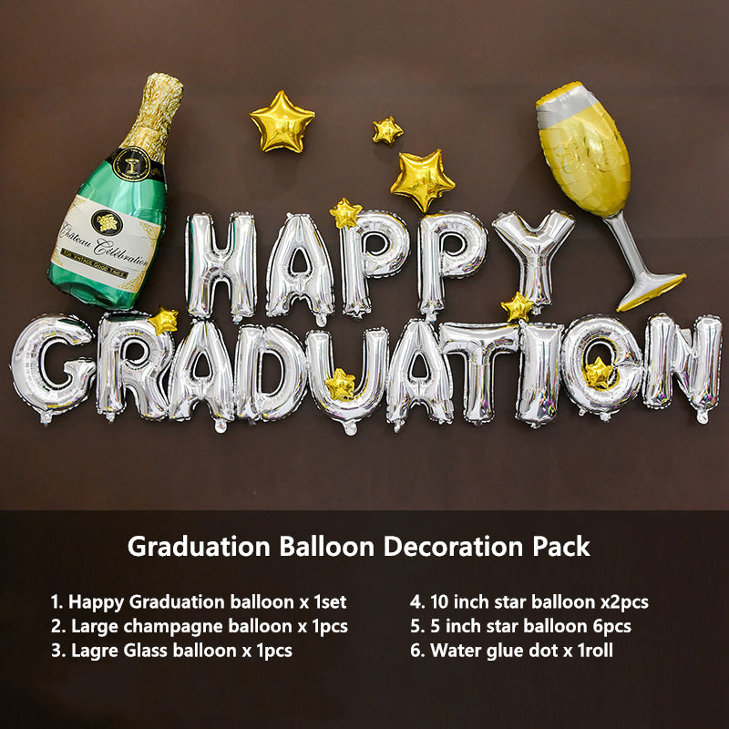 Graduation Champagne Balloon Decoration Pack