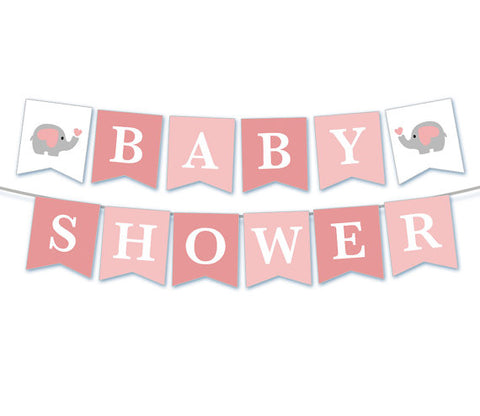 Baby Shower Card Banner - Pink