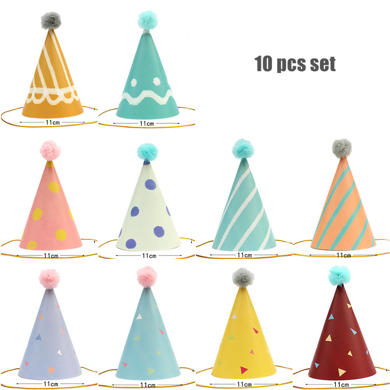 10pcs Pattern Design Party Hat