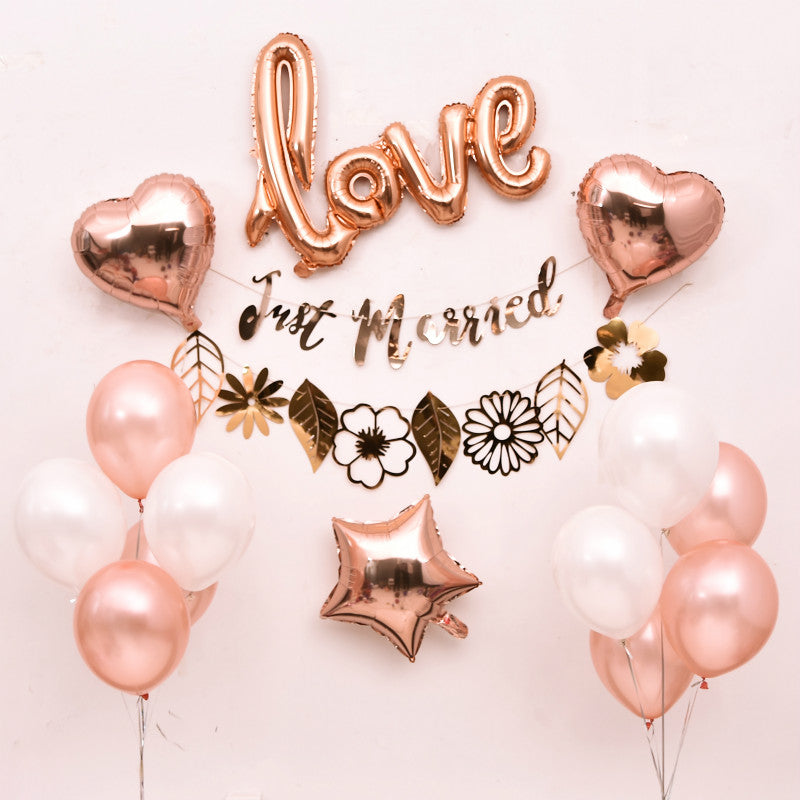 Just married wedding garland balloon decoration pack 2