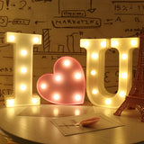 Remote control "I heart You" letter light