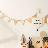 Wooden Triangle Pattern Banner Decoration