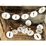 Wooden Hollow Circle Happy birthday Garland Banner