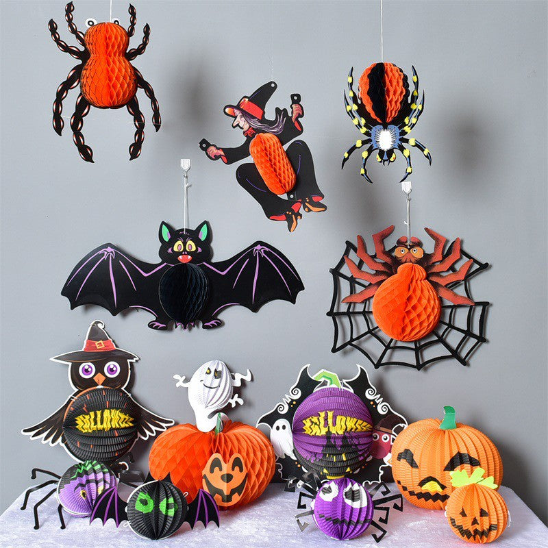 [SG Seller] - 12 pcs Halloween paper honeycomb decoration pack