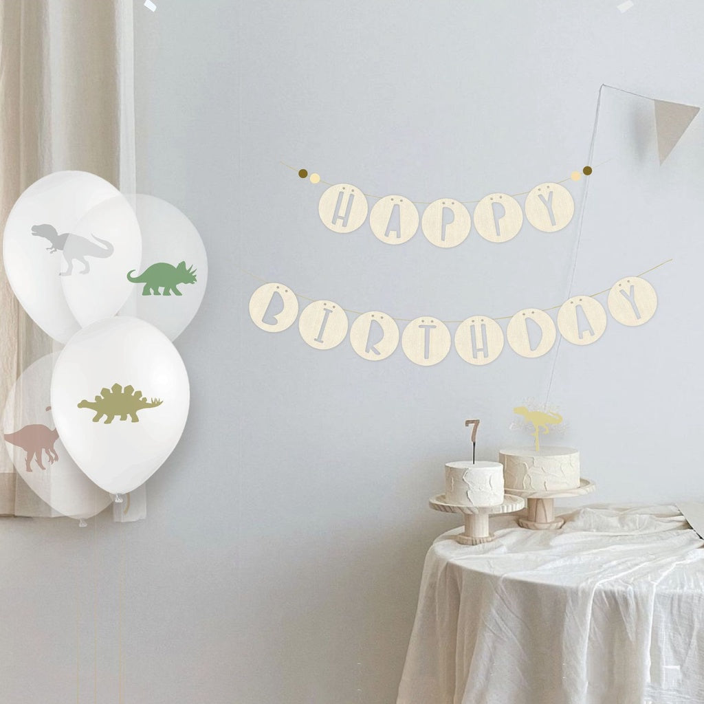 Wooden Hollow Circle Happy birthday Garland Banner