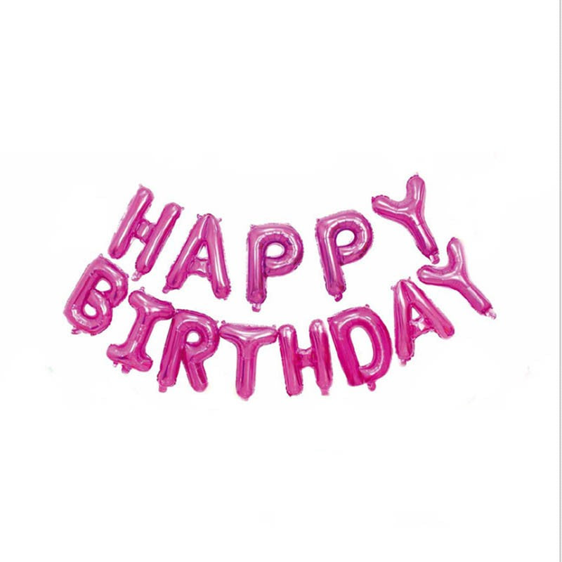 16 inch Happy Birthday Foil Balloon - Hot Pink