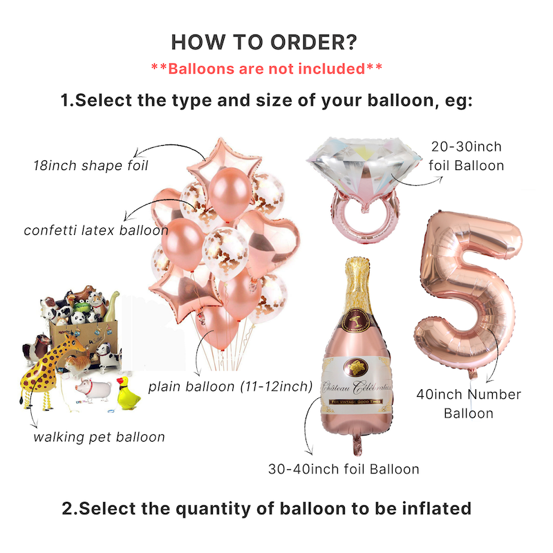 Helium Inflation Service (balloons NOT included) - 2 days in advance