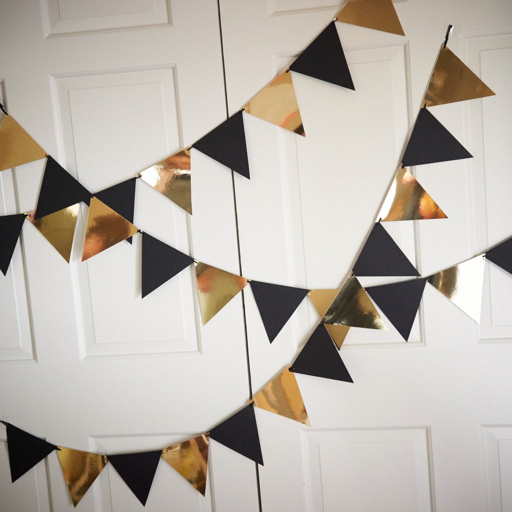 Black Gold Triangle bunting.
