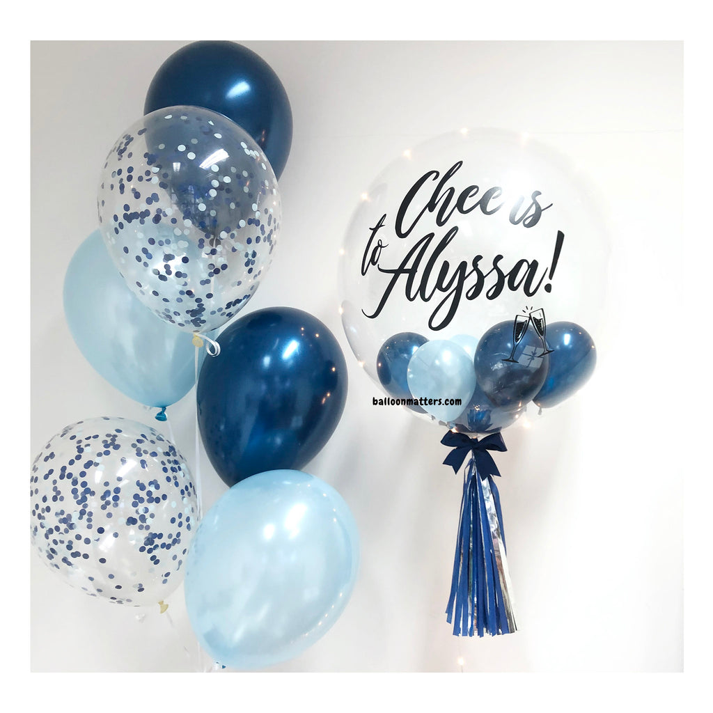 Midnight Blue Bubble Balloon with 2 Sides Balloons