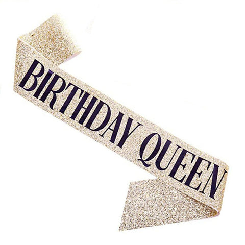 Birthday Queen Sash - Gold
