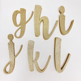 Custom Banner Cursive Glitter Gold Script Font Banner